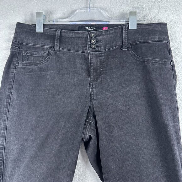 Torrid Skinny Jeans Womens Size 16R Mid Rise Ankle Slim Button Fly Black - Picture 3 of 12